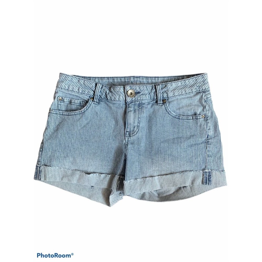Womenβs A.N.A. Blue Jean Denim Stripedβ Shorts Size 27/4 30β Waist